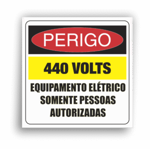 Adesivo perigo 440 volts, deprint e design
